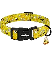 Astdogio Yellow Dog Collar for Small Dogs, Spring & Summer Theme Small Dog Collars Featuring Bee ...