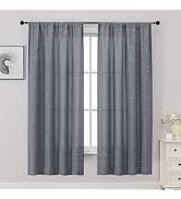 OWENIE Grey Curtains for Bedroom Living Room 63 Inch Length 2 Panels Set, Soft Elegant Light Filt...