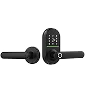 HEI LIANG Smart Door Handle with Biometric Fingerprint,Keypad Keyless Entry Door Lock for Front D...