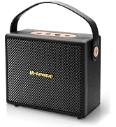 M-Amazup Portable Bluetooth Speakers 5.3, Loud Wireless Wood Speakers with Bass, FM/AUX&TF-Card&U...