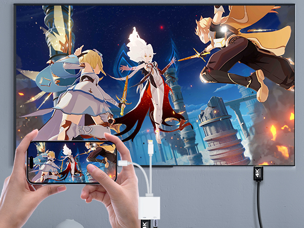 USB-C & Lightning to HDMI Adapter for iPhone