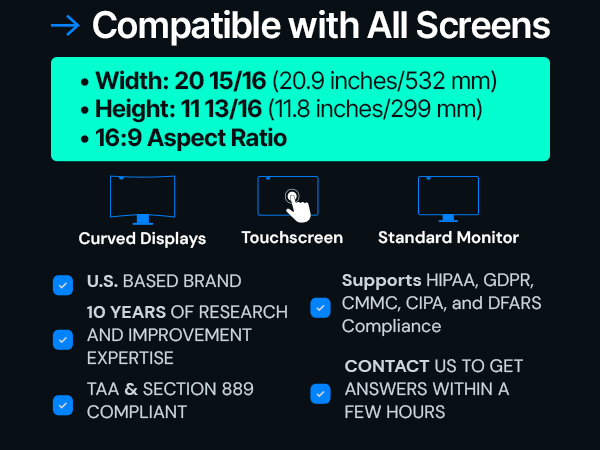 24 Inch Computer Privacy Screen Filter Widescreen Monitor Anti-Glare Anti-Scratch Protector Film