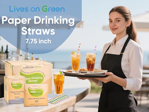 7.75 inch colorful paper straws