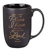 Christian Art Gifts Inspirational Coffee Mug Men Women Grads Encouraging Bible Verse Navy Blue Gold