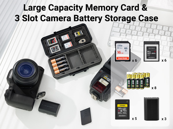 Multi-Function Camera Battery Memory Card Storage Case