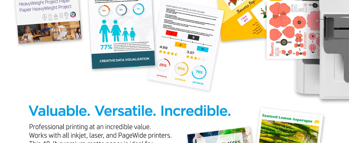 professional value printing inkjet laser laserjet pagewide printer paper matte two-sided