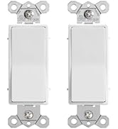HANIVERSE Single Pole Decorator Light Switch, 15A 120/277V, Paddle Rocker, On/Off Wall Switch, Re...