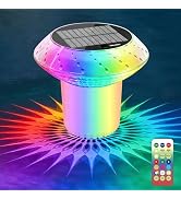 2026 Upgrade Solar Pool Chlorine Floater 3 Inch Tablets(1 Pack), 1800mAh Floating Pool Lights wit...