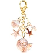 PLwelth Beach Keychain Cute Starfish Seashell Conch Keyring for Women Girls Beach Lovers Ocean Ch...