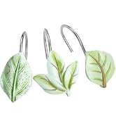 Leaf Shower Curtain Hooks, Decorative Shower Curtain Rings, CHICTIE Rust Proof Stainless Steel Sh...