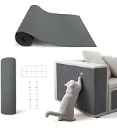 PETSWEET Cat Scratch Furniture Protector, 78.7" x 15.8" Cat Scratching Mat, Trimmable Self-Adhesi...
