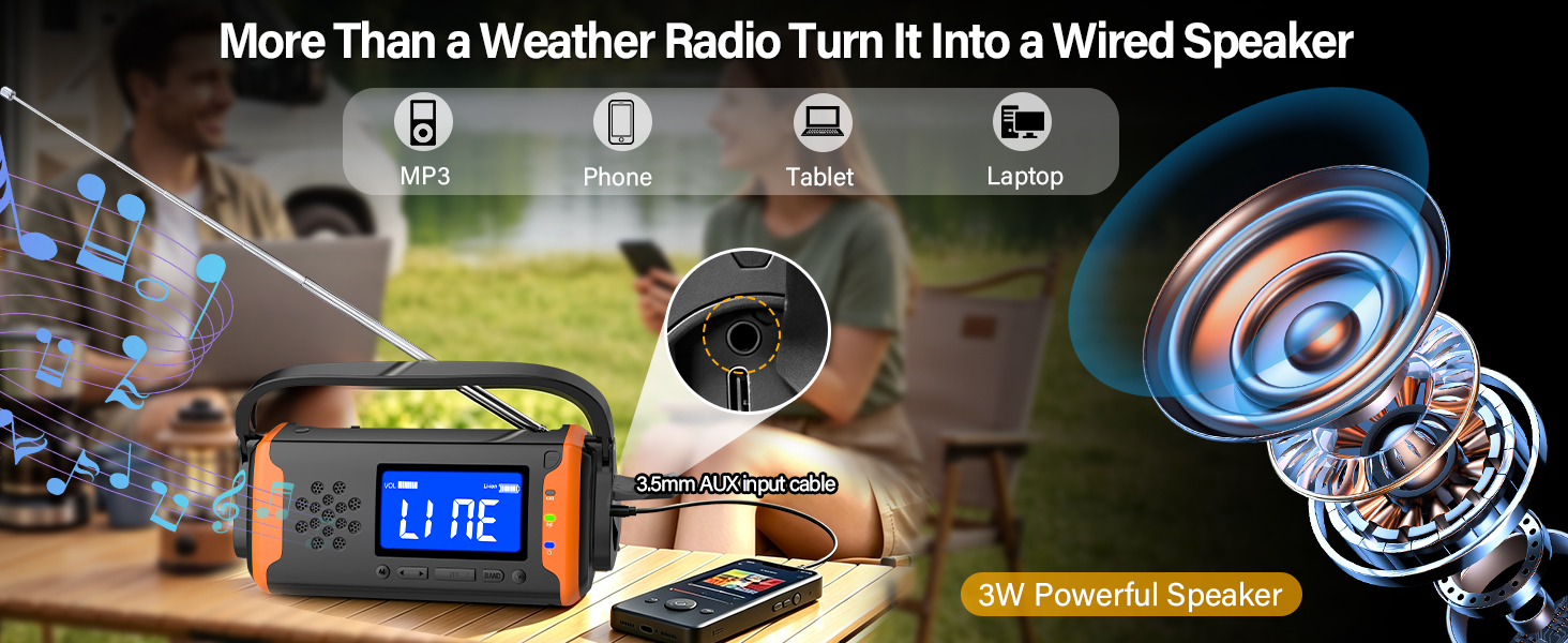 AUX speaker Weather radio clear sound