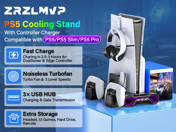 ps5 cooling station for ps5 slim and ps5 pro