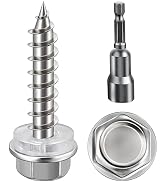 WenSilon (250Pcs)#10x1 Self-Tapping Screws for Wood 410 Stainless Steel Hexagon Head Quick Tapping