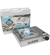 GasBRUH Single Butane Camping Stove with Windblocker, 10000BTU Stainless Steel Portable Camping S...