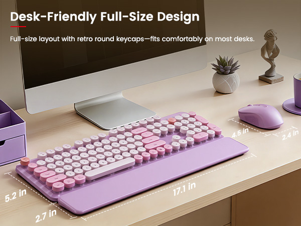 Full-size keyboard with numpad giving you a complete layout without taking over your workspace.