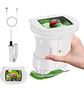2.4" Screen Pocket Kids Microscope: 1000X Handheld Microscope for Photo and Video - Portable Scie...
