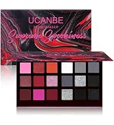 Black Red Goth Smokey Eyeshadow Palette Makeup-18 Colors Gray Silver Pink Burgundy Matte Shimmer ...