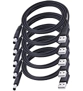 LANMINGLEL USB to DC Power Cord USB 2.0 A Male to DC Male 5.5mm x 2.5mm 5 Volt Jack Power Cable f...