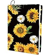 CRASPIRE Sunflower Stretchable Book Cover Floral Daisy Flower Washable Reusable Large Nylon Book ...