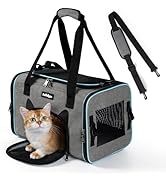 rabbitgoo Cat Carrier Soft Sided, Stable Portable Pet Carrier with Safety Buckles for Car Travel ...