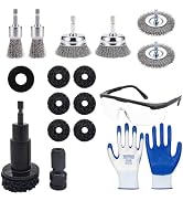 18 PCS Wheel Hub Cleaning Tool Kit, Wheel Stud Rust Remover Tool with Safety Goggles & Gloves, Su...