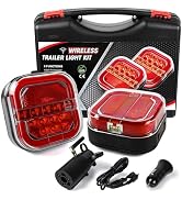WUSHIXAN Wireless Trailer Lights, 2 Mounting Options Magnetic Trailer Light Rechargeable Towing L...