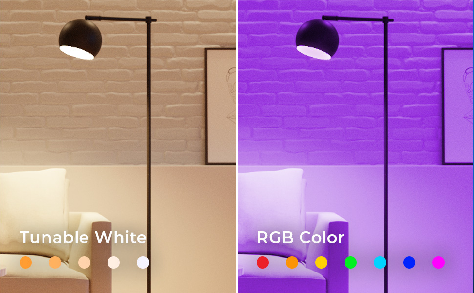 Globe Electric 50589 Works With Alexa Only Wi-Fi Smart RGB Tunable White LED Light Bulb, Mood Choice