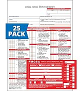 Annual Vehicle Inspection Report Form 25-pk. (Snap-Out Format, 3-Ply Carbonless, 8.5" x 11.75") +...
