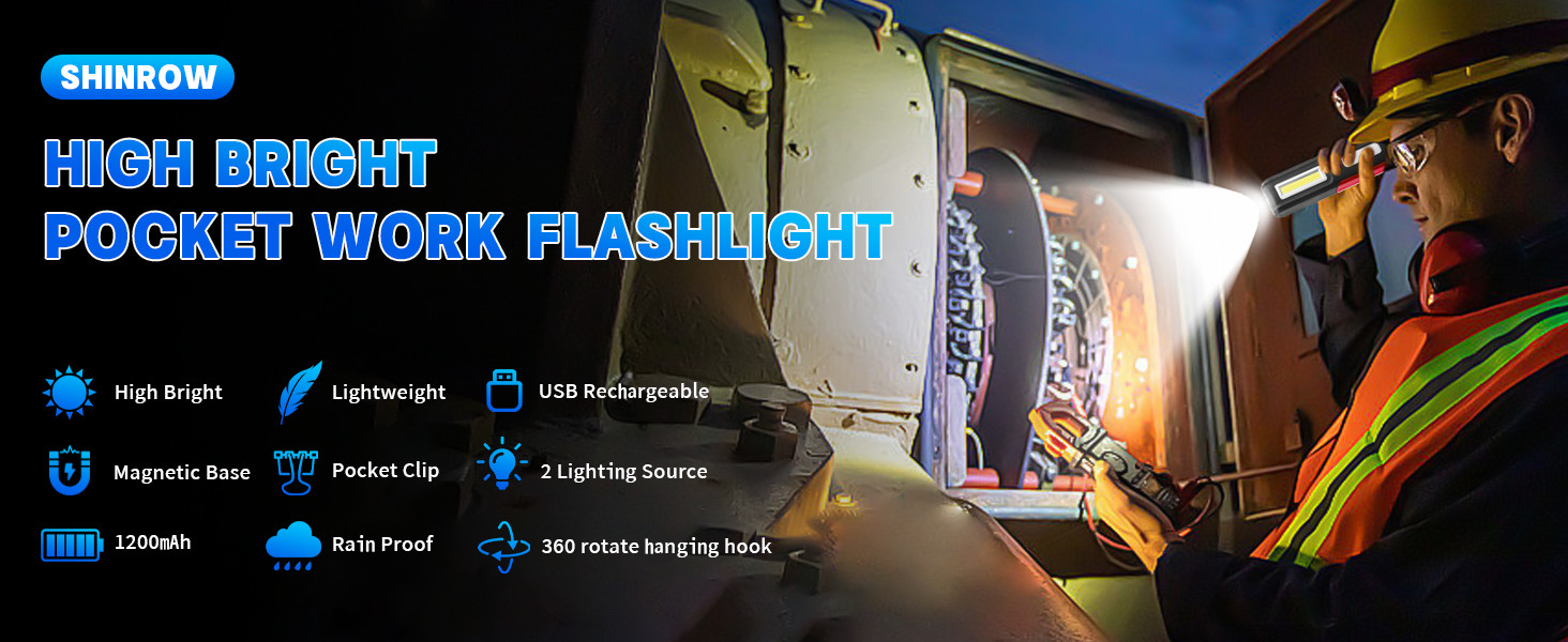 Rechargeable LED Work Light with Magnetic Base