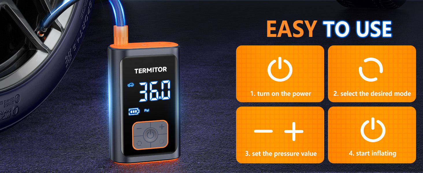 portable air pump for car tires