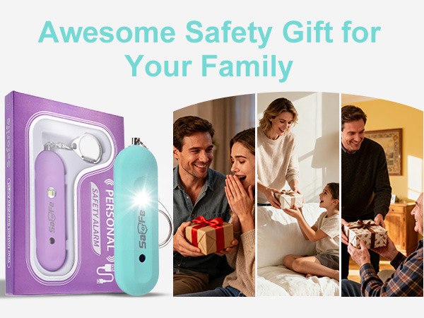 personal safety alarm women rechargeable self defense keychain device waterproof loud gift security