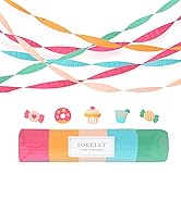 AOBKIAT 5 Rolls Rainbow Party Streamers Crepe Paper,Candyland Party Decorations for Christmas,Bir...
