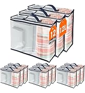 12 Packs 12L Clear PVC Organizing Bags with Zipper Storage Bags Waterproof Dustproof Blankets Bed...