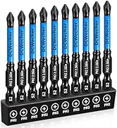 10-Pack 2 Phillips Bits 2.56 ''- Professional CNC Anti-Slip Phillips Impact Driver Bits #2- Phill...