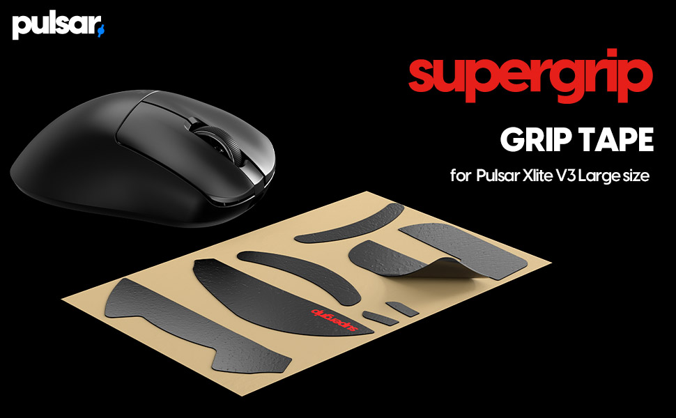 Supergrip eSports grade grip tape for Pulsar Xlite V3 gaming Mouse