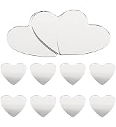 Healifty 20pcs Craft Mirrors Heart Shaped Mini Mirrors Glass Mosaic Tile Pieces for Home Decorati...