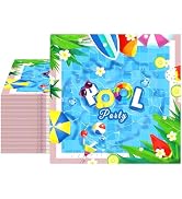 40 Pcs Pool Party Napkins Summer Holiday Beach Paper Napkins Disposable Guests Hand Towels for Ba...