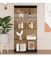 Beauty4U Glass Display Cabinet with 4 Shelves, 2 Doors Curio Cabinets for Living Room, Bedroom, O...