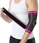 NuCamper 2 Pack Elbow Compression Sleeve for Men & Women,Tennis Elbow Brace with Adjustable Strap...
