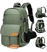 Padwa Lifestyle Green Professional Camera Backpack - Large Capacity Nylon Photography Camera Bag ...