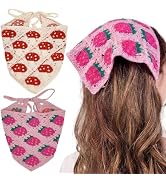 HFZRZFH Crochet Hair Bandana,Triangle Head Scarf,Knitted Headband,Lace Bandana for Women,Crochet ...