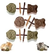 duxoia 3Pcs Catnip and Silvervine Chew,Catnip and Silvervine Chew Toys for Cats,Natural Fishbone ...