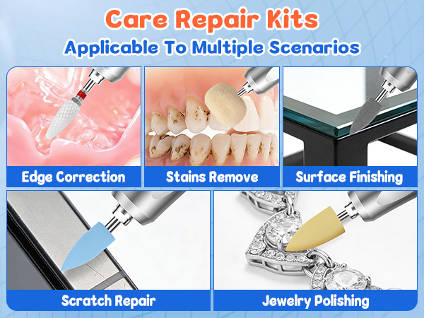 tooth gem denture silicone soft reline repair dentist kit mini buffer small resin acrylic polisher