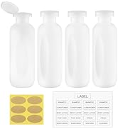owlyee 6.7oz Travel Shampoo Bottle, Empty Plastic Squeeze Bottles with Flip Cap, 4PCS Lotion Cont...