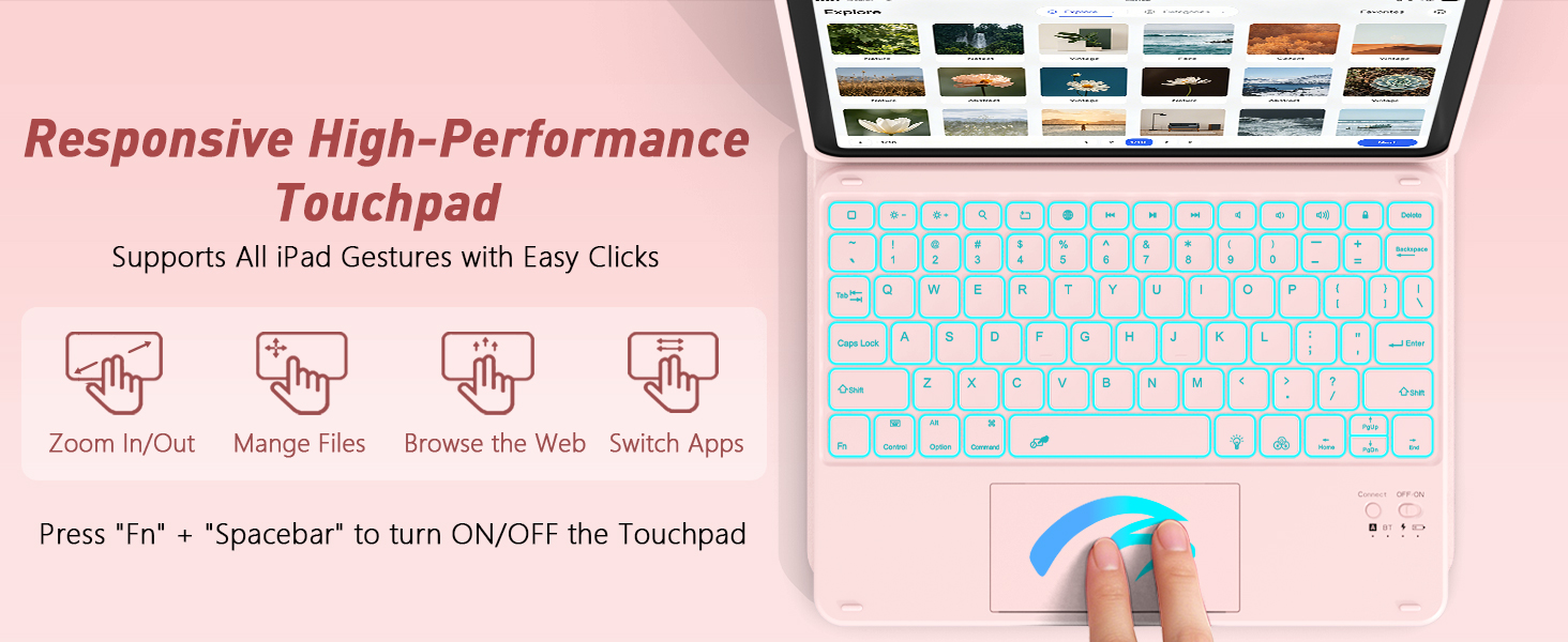 for iPad 11th (A16, 2025)/10th Generation Case with Keyboard