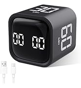 GuDoQi Multi-Function Cube Timer, 5/10/30/60 Min & Custom Count Down, Included Pause & Resume Fea...