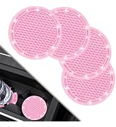 Car Coasters, 4 Pack Car Cup Holder Coaster, COCASES Crystal Rhinestone Pink Car Interior Accesso...