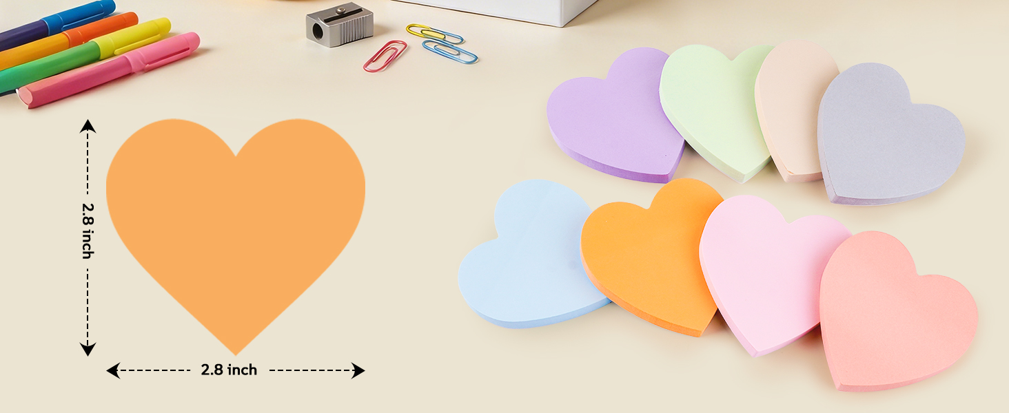 heart shaped sticky notes