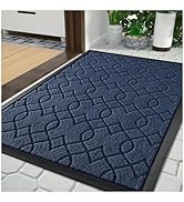 Yimobra Front Door Mat, 29.5x17, Blue, Non Slip, Resist Dirt, Easy Clean, Modern, Geometric, Rect...